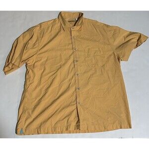 Peter Millar Silk Cotton Blend Shirt Orange Xl Extra Large Short Sleeve